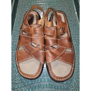 Born Mens Joshua Fisherman Sandal Size 11 M Brown Leather Open Toe Casual Shoe